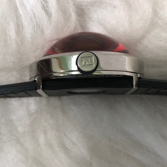 Designer Fendi Bussola Bubble Watch 7.5" 8010G Swiss Made Silicon Stra - Picture 8 of 11